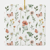 Wildblume Butterfly Baby Girl 1. Weihnachten Keramikornament (Rückseite)