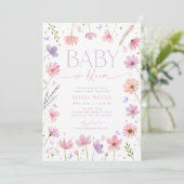 Wildblume Butterfly Baby in Bloom Baby Dusche Einladung (Stehend Vorderseite)