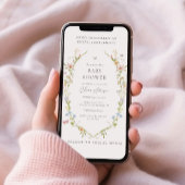 Wildblume Butterfly Babydusche Einladung