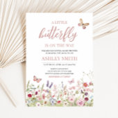 Wildblume Butterfly Babydusche Einladung