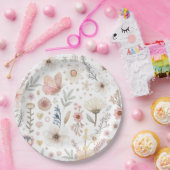 Wildblume Butterfly Babydusche Pappteller