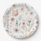 Wildblume Butterfly Babydusche Pappteller