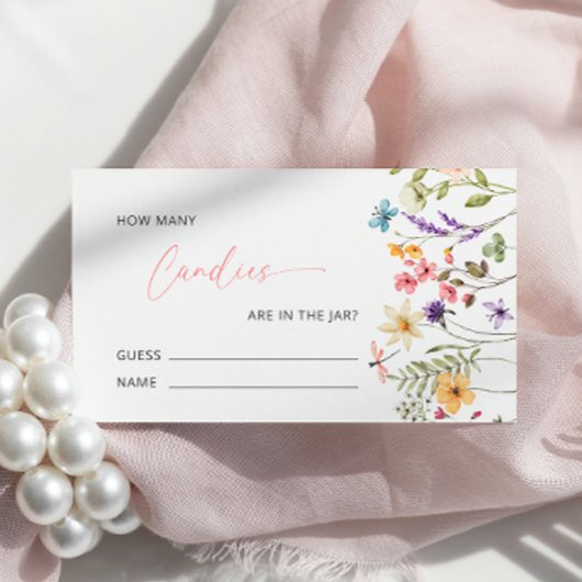 Wildblume Butterfly Babydusche schätzen wie viele Begleitkarte