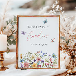 Wildblume Butterfly Babydusche schätzt wie viele Poster