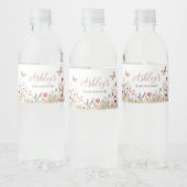 Wildblume Butterfly Babydusche Wasserflaschenetikett (Flaschen)
