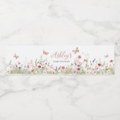 Wildblume Butterfly Babydusche Wasserflaschenetikett (Einzelnes Label)