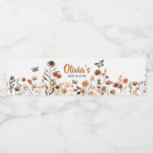 Wildblume Butterfly Babydusche Wasserflaschenetikett (Einzelnes Label)