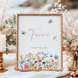 Wildblume Butterfly Babyduschfavoriten Poster