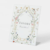 Wildblume Butterfly Bee Baby Shower Favoriten Sockelschild (Vorderseite)