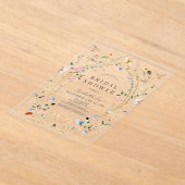 Wildblume Butterfly Bee Watercolor Brautparty Acryleinladungen (Ablage )