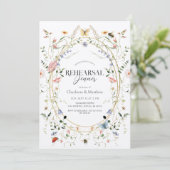 Wildblume Butterfly Biene Probe Abendessen Einladung (Stehend Vorderseite)