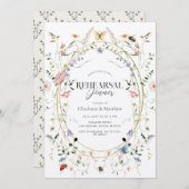 Wildblume Butterfly Biene Probe Abendessen Einladung (Vorne/Hinten)