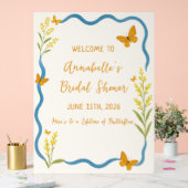 Wildblume Butterfly Brautparty Begrüßungszeichen Acrylschild (Hochzeit)