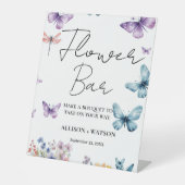 Wildblume Butterfly Brautparty Blume Bar-Zeichen Sockelschild (Vorderseite)