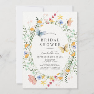 Wildblume & Butterfly-Brautparty Einladung