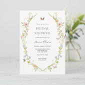 Wildblume Butterfly Brautparty Einladung (Stehend Vorderseite)