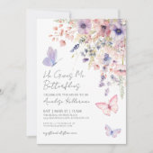 Wildblume Butterfly Brautparty Einladung (Vorderseite)