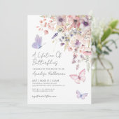Wildblume Butterfly Brautparty Einladung (Stehend Vorderseite)