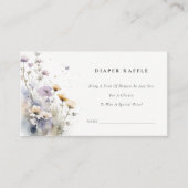 Wildblume Butterfly Diaper Raffle Baby Dusche Begleitkarte (Vorderseite)