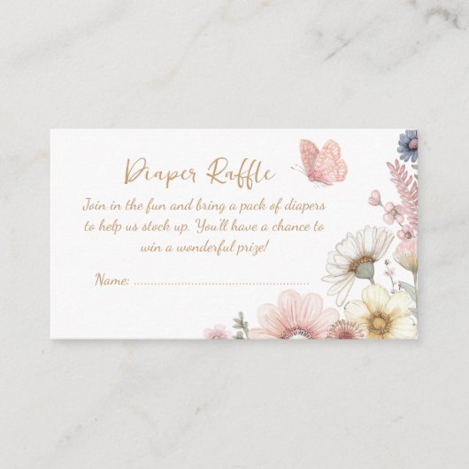 Wildblume Butterfly Diaper Umschließkarte Begleitkarte (Vorderseite)