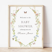 Wildblume Butterfly Garden Baby Begrüßungszeichen Poster