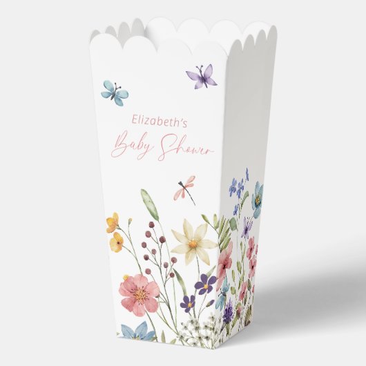 Wildblume Butterfly Garden Baby Dusche Popcorn Geschenkschachtel (Vorderseite)