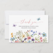 Wildblume Butterfly Garden Babydusche Dankeskarte (Vorderseite)