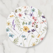 Wildblume Butterfly Garden Babydusche Geschenkanhänger (Rückseite)