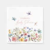 Wildblume Butterfly Garden Babydusche Napkins Serviette (Vorderseite)