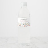 Wildblume Butterfly Garden Babydusche Wasserflaschenetikett (Vorderseite)