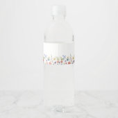 Wildblume Butterfly Garden Babydusche Wasserflaschenetikett (Rückseite)