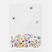 Wildblume Butterfly Garden Babydusche Willkommen Acrylschild (Vorderseite)