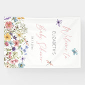 Wildblume Butterfly Garden Babydusche Willkommen Banner (Horizontal)