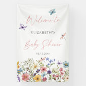 Wildblume Butterfly Garden Babydusche Willkommen Banner (Vertikal)