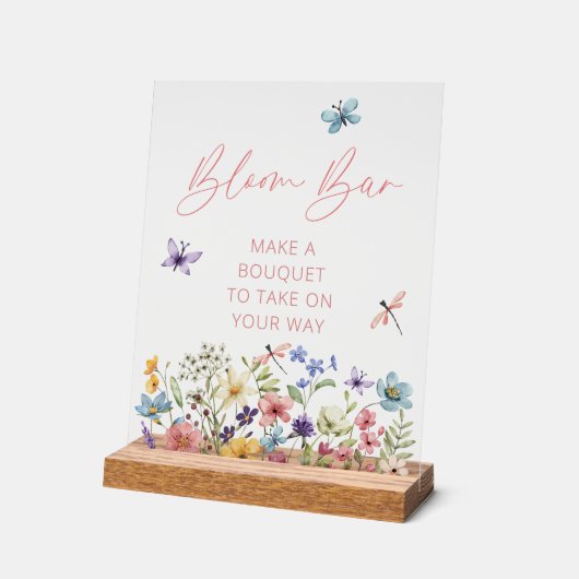 Wildblume Butterfly Garden Bloom Bar Acrylschild (Winkel)