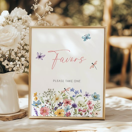 Wildblume Butterfly Garden Brautparty Favoriten Poster