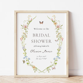 Wildblume Butterfly Garden Bridal Begrüßungszeiche Poster