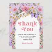 Wildblume Butterfly Geburtstag Danke (Vorne/Hinten)