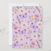 Wildblume Butterfly Geburtstag Danke Einladung (Rückseite)