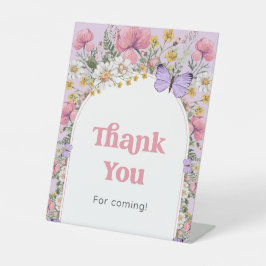 Wildblume Butterfly Geburtstag Danke für das Komme Sockelschild