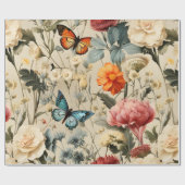 Wildblume Butterfly Geschenkpapier (Flach)