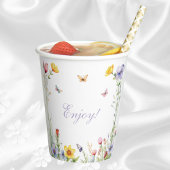 Wildblume Butterfly Girl 1. Geburtstag Party Pappbecher