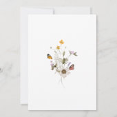 Wildblume Butterfly Girl Babydusche Einladung (Rückseite)