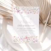 Wildblume Butterfly Girls 2. Geburtstag Einladung