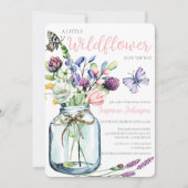 Wildblume Butterfly Glass Jar Bohemisch Bouquet Einladung (Vorderseite)