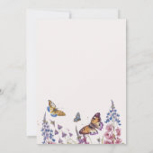 Wildblume Butterfly Kisses Kinderdusche Einladung (Rückseite)