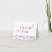 Wildblume Butterfly Lila Danke Karte (Vorderseite)