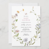 Wildblume Butterfly Meadow Baby Dusche Einladung (Vorderseite)