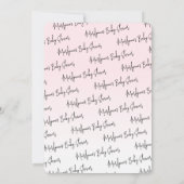 Wildblume Butterfly Pink Script Baby Dusche Einladung (Rückseite)