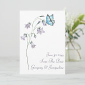 Wildblume Butterfly Save the Date Einladung (Stehend Vorderseite)